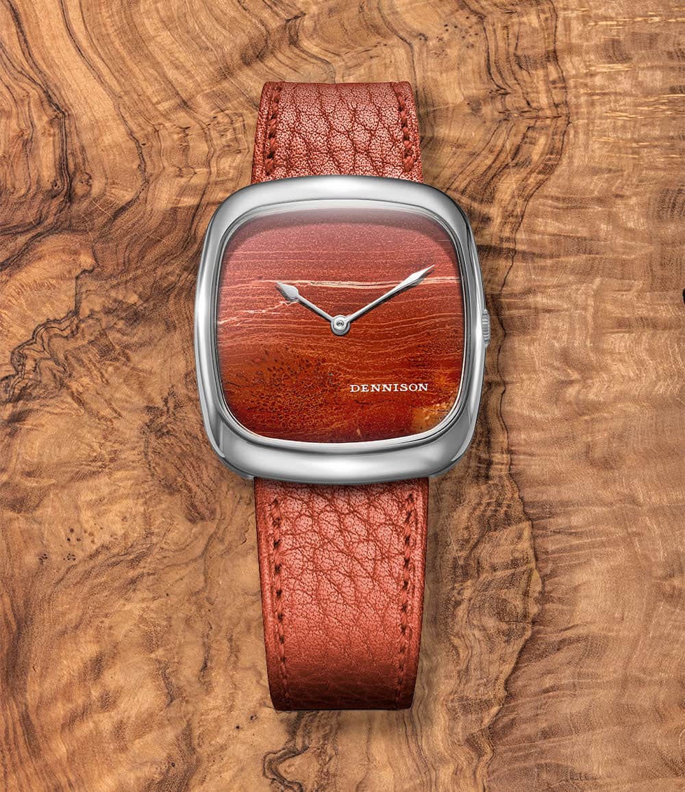 Dennison Watch Natural Red Agate Stone / Stainless Steel Dennison ALD Stone Dial Watch Collection