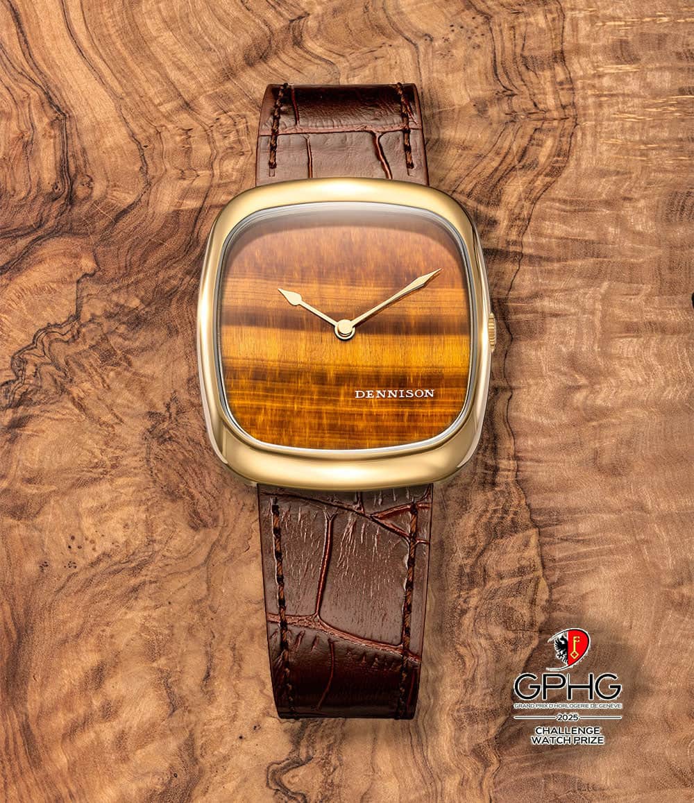 Dennison Watch Natural Stone Tiger Eye / Gold PVD Dennison ALD Stone Dial Watch Collection