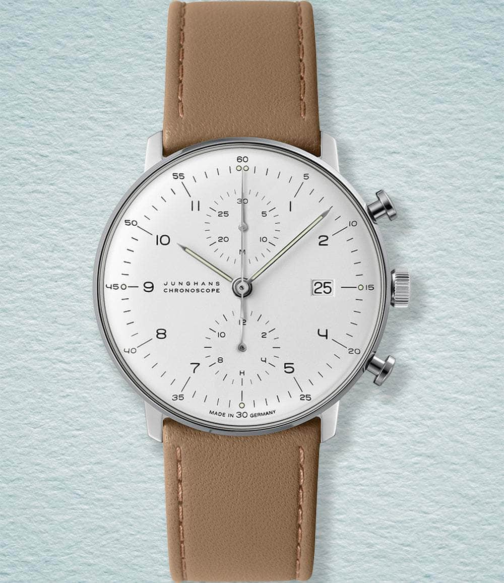 Junghans Watch White/Numerals Max Bill Chronoscope