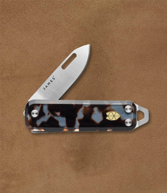 The James Brand EDC Blue Tortoise + Stainless The Elko Knife