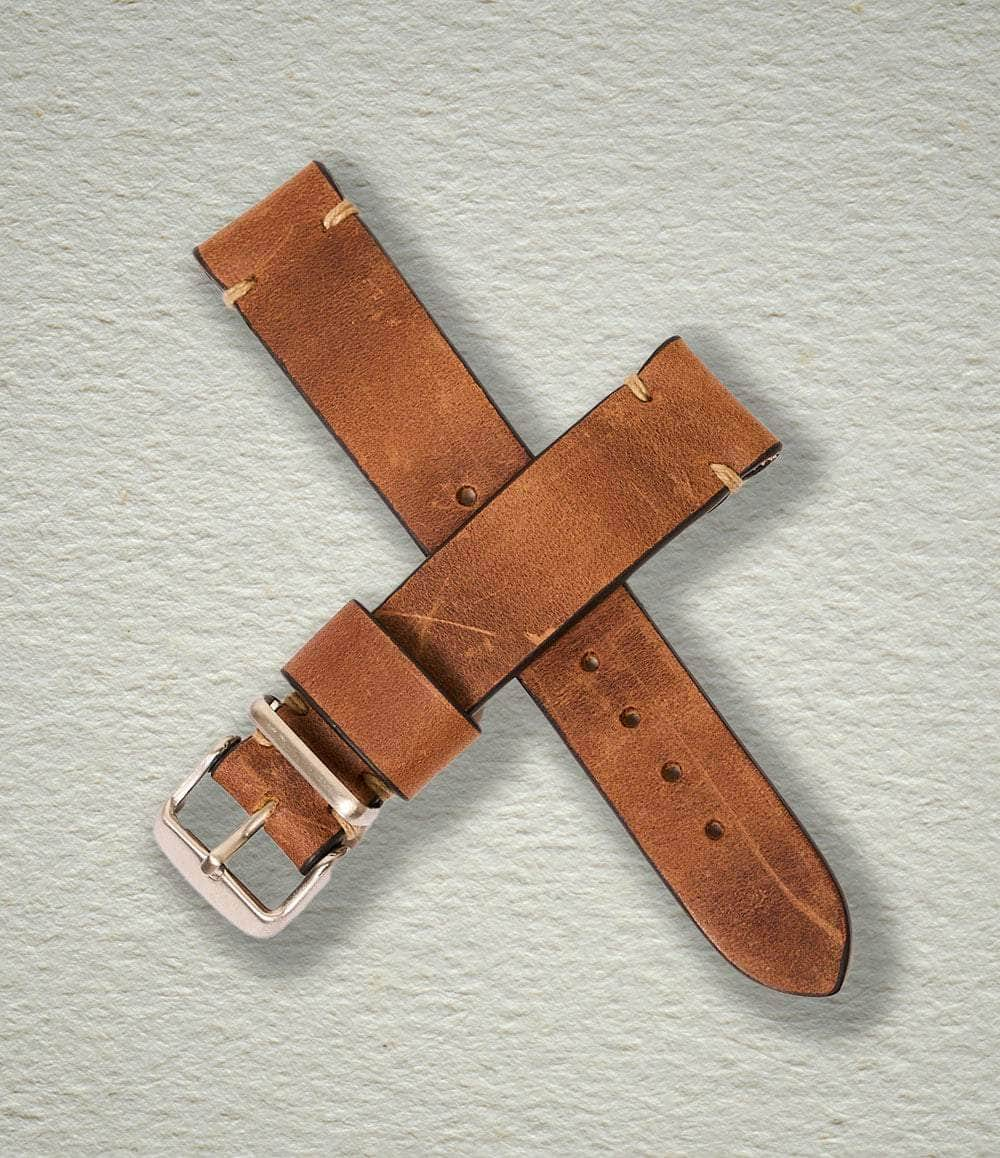 Worn & Wound Strap Whiskey / 18 / Brushed Model 2 Premium