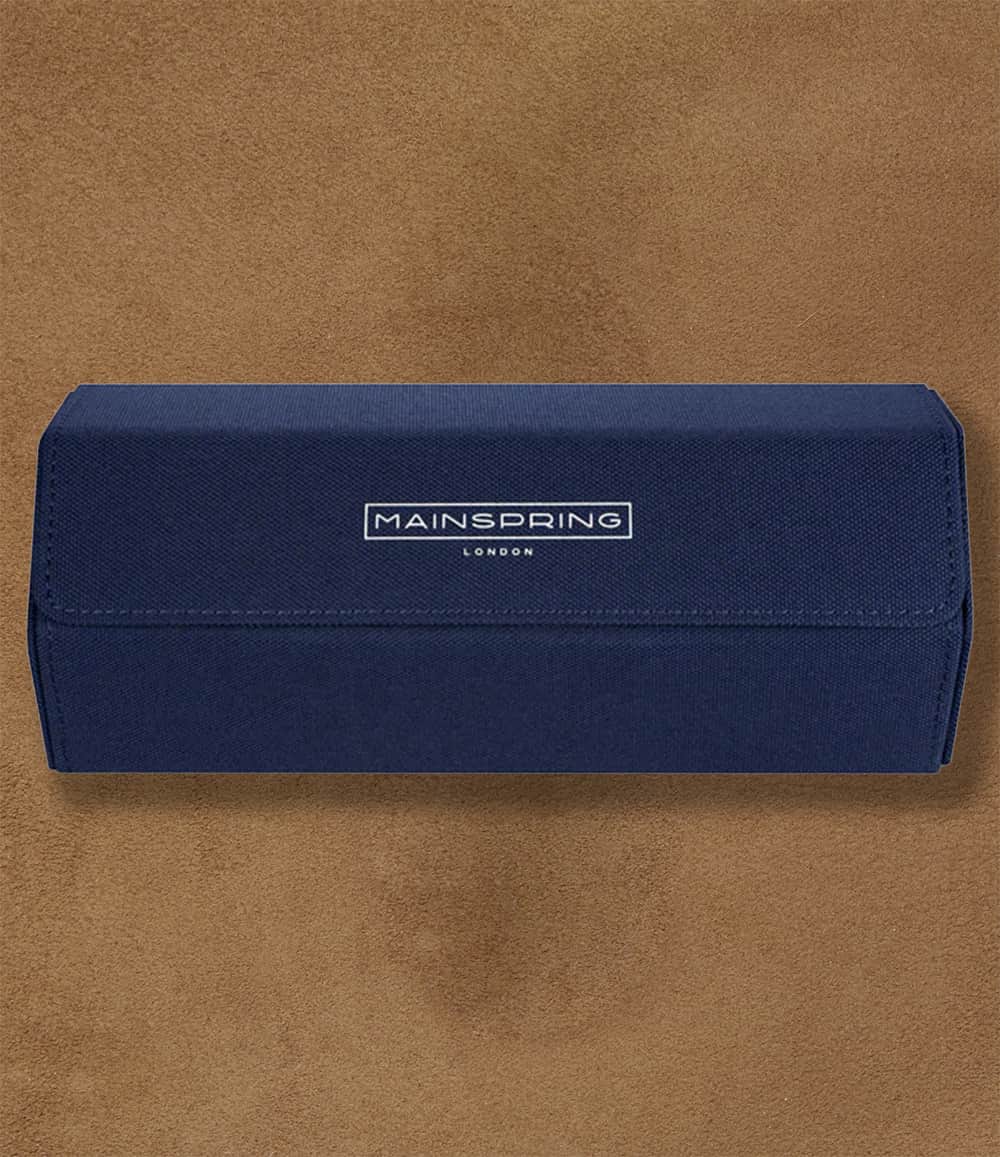 Mainspring London Accessory Denim Blue Arsenale Esagono 3-Slot Watch Roll