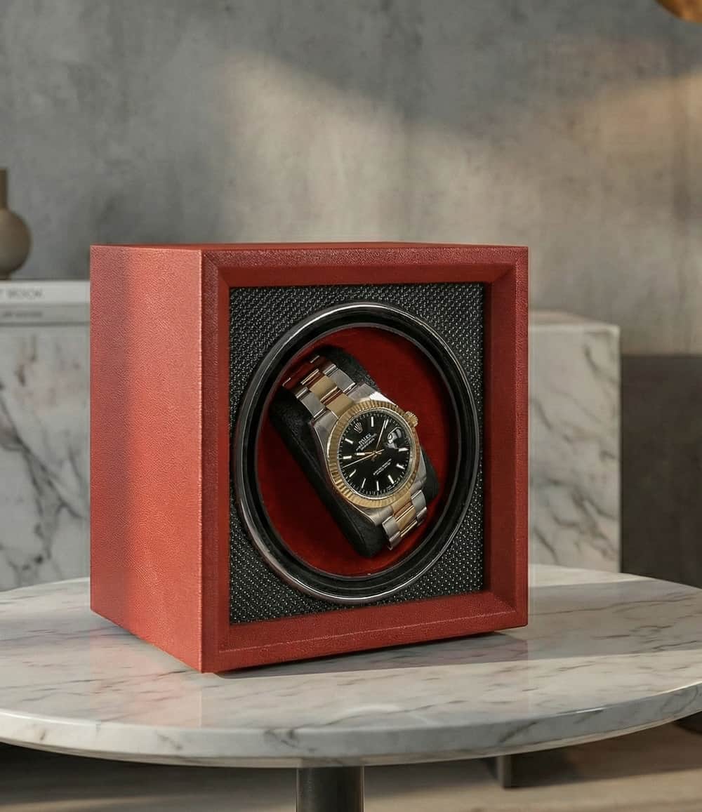 Mainspring London Accessory Red Reserve Guardian Single-Slot Watch Winder