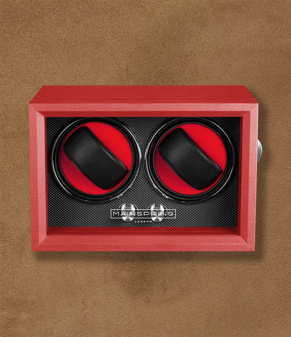 Mainspring London Accessory Red Reserve Guardian Dual Slot Watch Winder