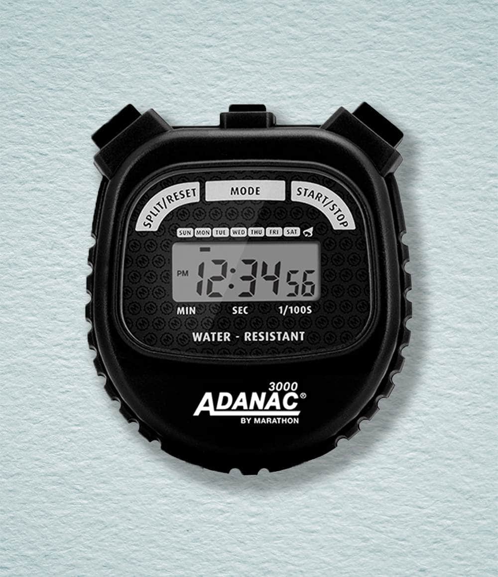 Windup Watch Shop Watch Black Marathon ADANAC® 3000 Digital Stopwatch Timer