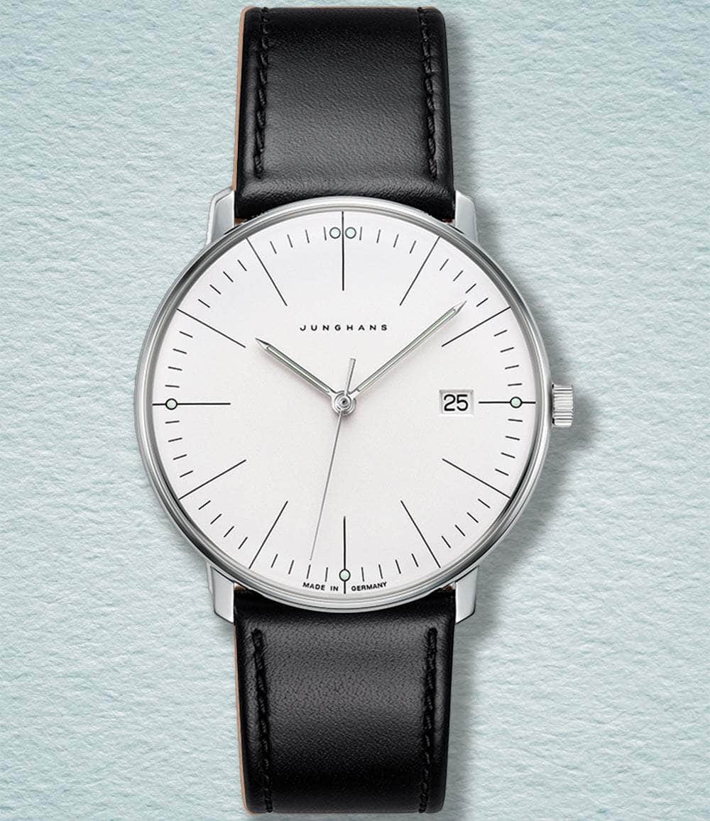 Junghans Watch Matte Silver with Batons Max Bill Quarz