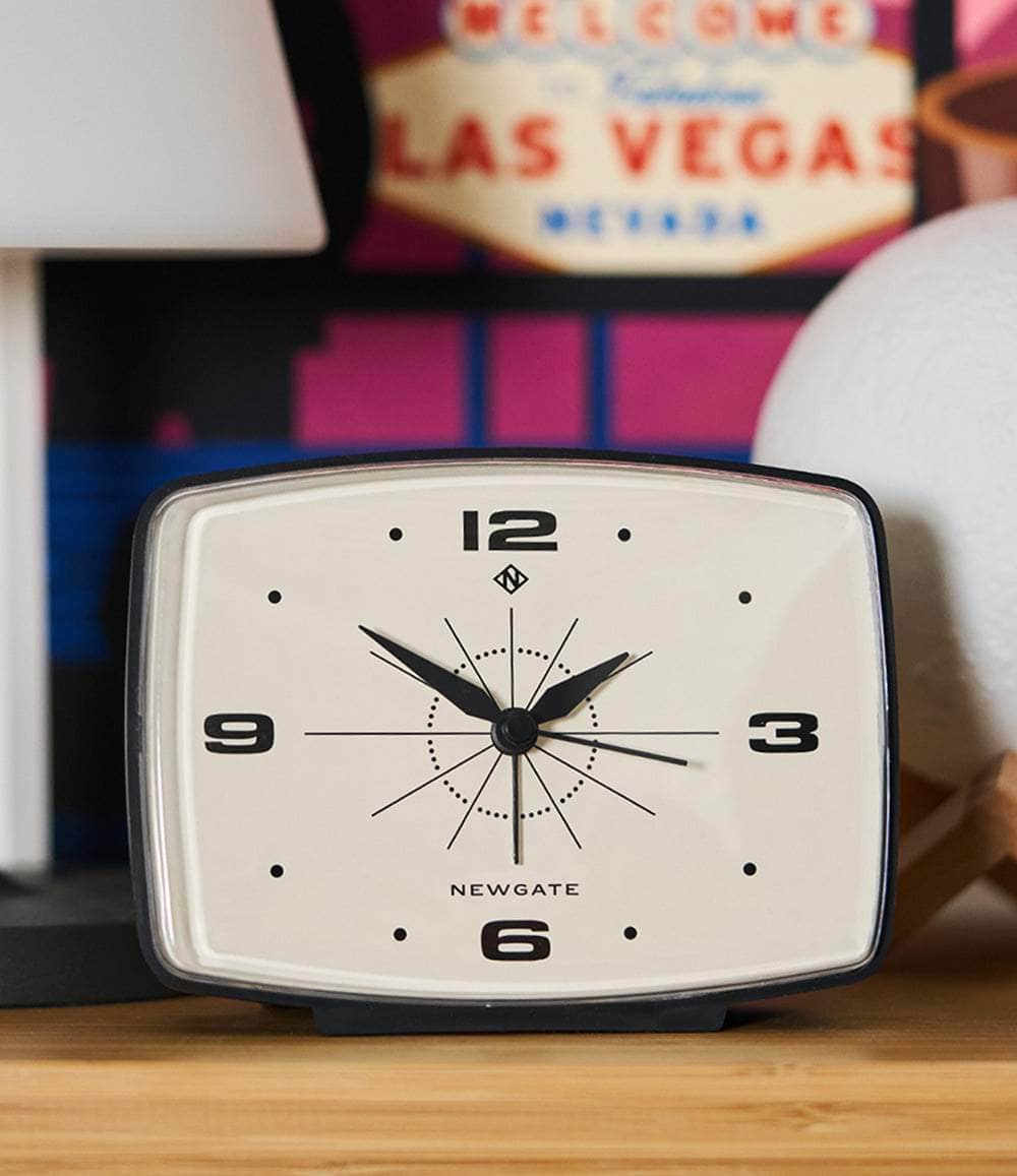 Newgate Clock Black/White Brooklyn Alarm Clock