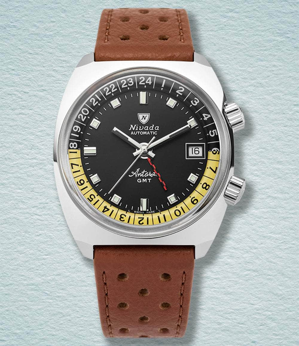 Nivada Grenchen Watch Black Antarctic GMT