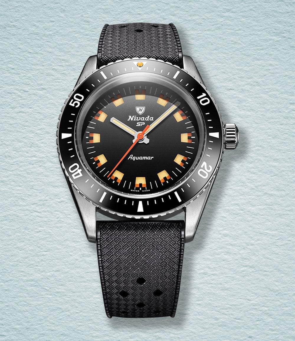 Nivada Grenchen Watch Black Aquamar Diver