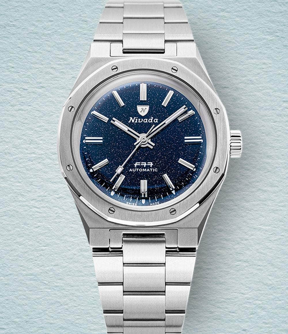 Nivada Grenchen Watch Aventurine (Stainless Steel) F77 Stone Dials