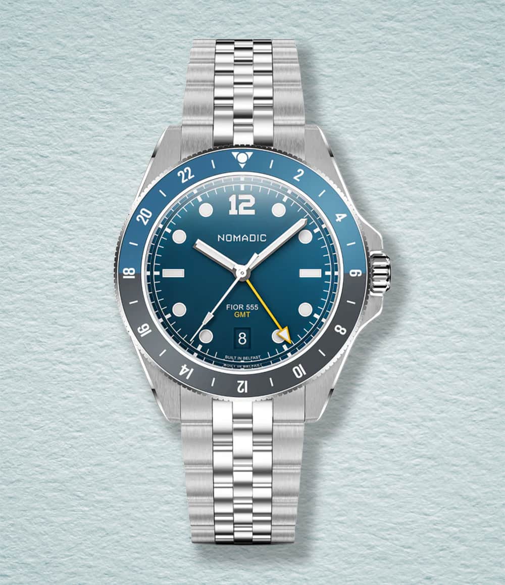 Nomadic Watch Deep Ocean Blue Fior 555 GMT Watch Collection