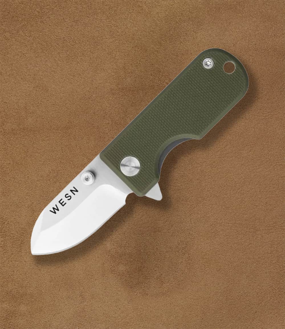 WESN Knife OD Green G10 x Titanium The WESN Microblade