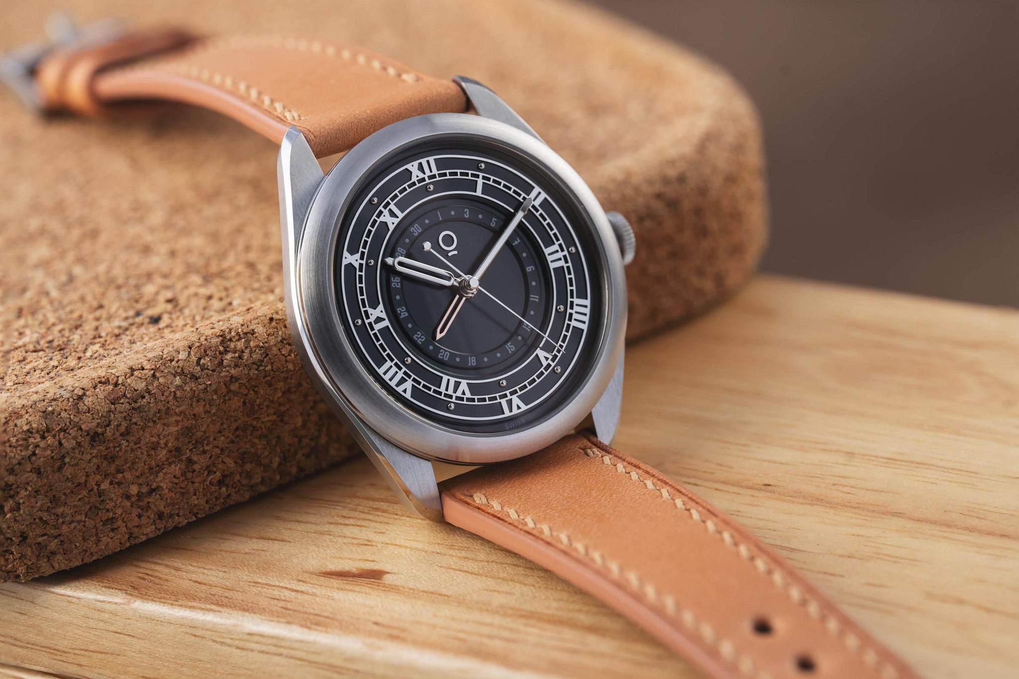 OraOrea Watch Coriolis Pointer Date - Rhodium Black
