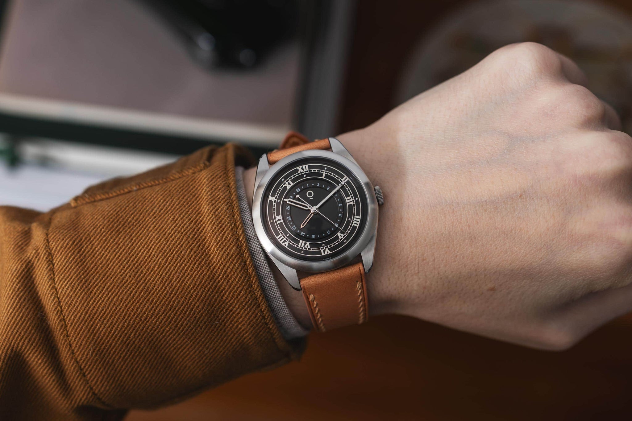 OraOrea Watch Coriolis Pointer Date - Rhodium Black