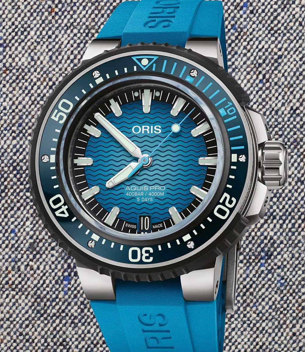 Oris Watch Blue Aquis Pro 4000 Meter