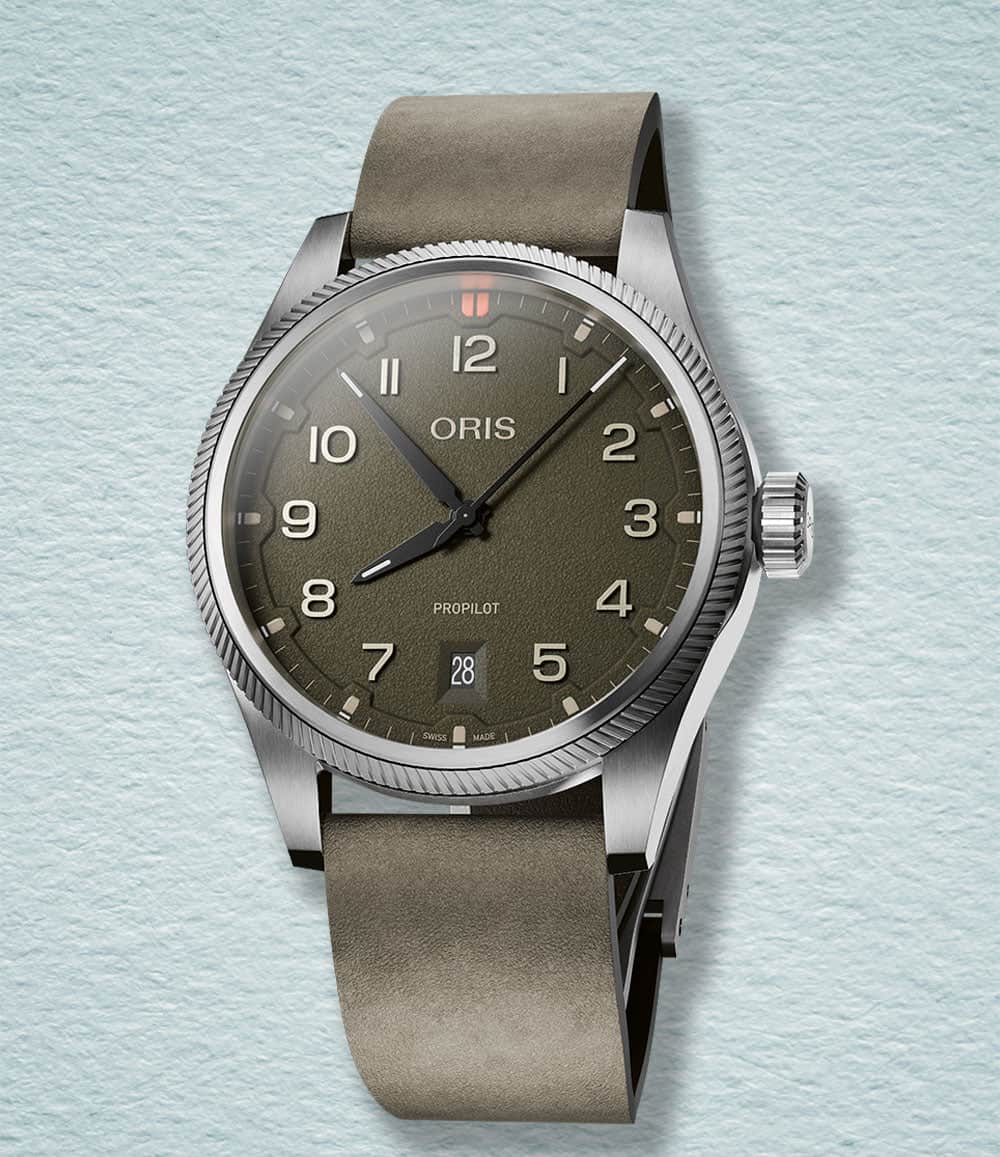 Oris Watch Green / Leather Propilot Date (2025)