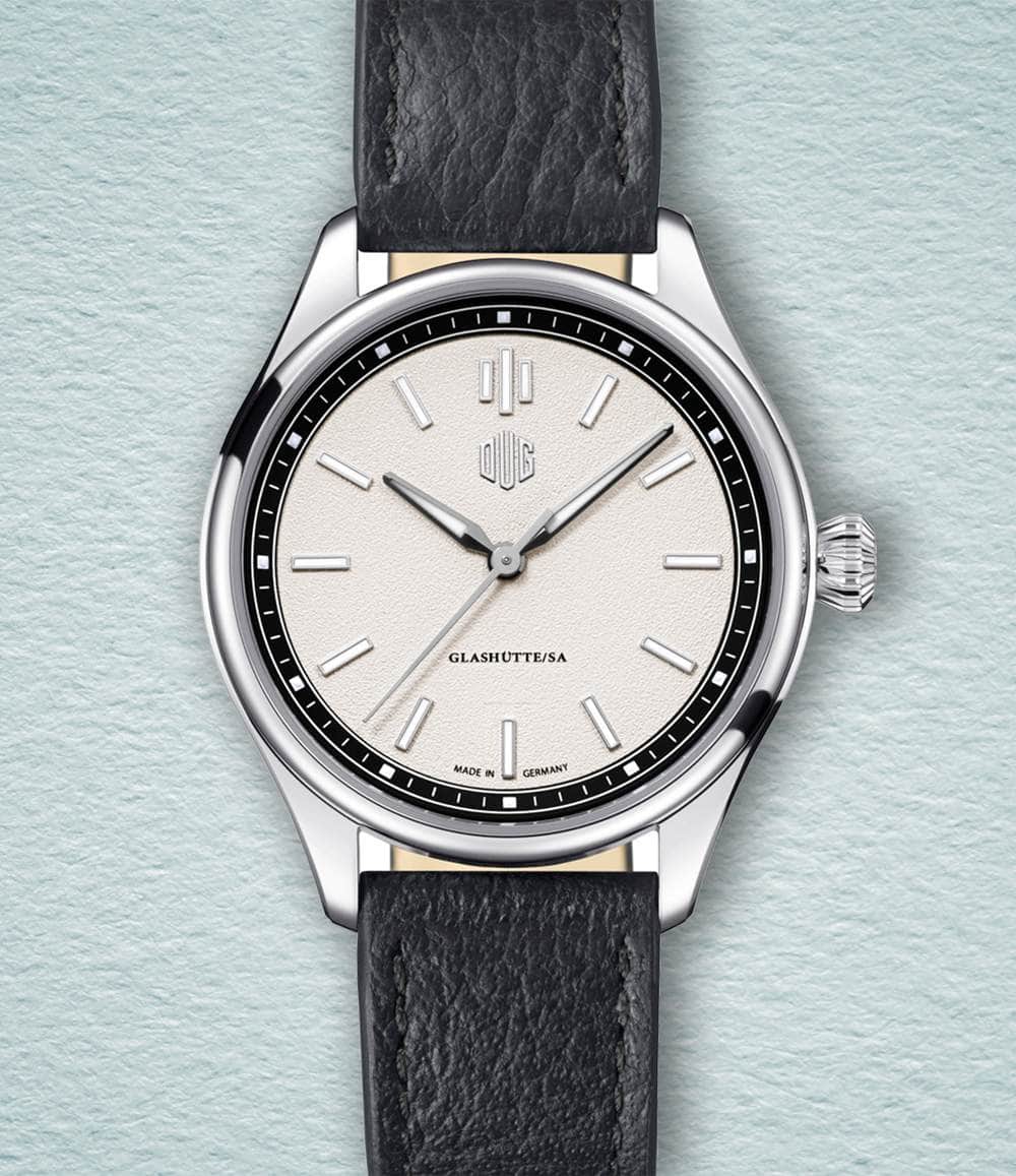 DUG Watch White / No-Date / Black Purist Type 1 (37mm - Baton Indexes)