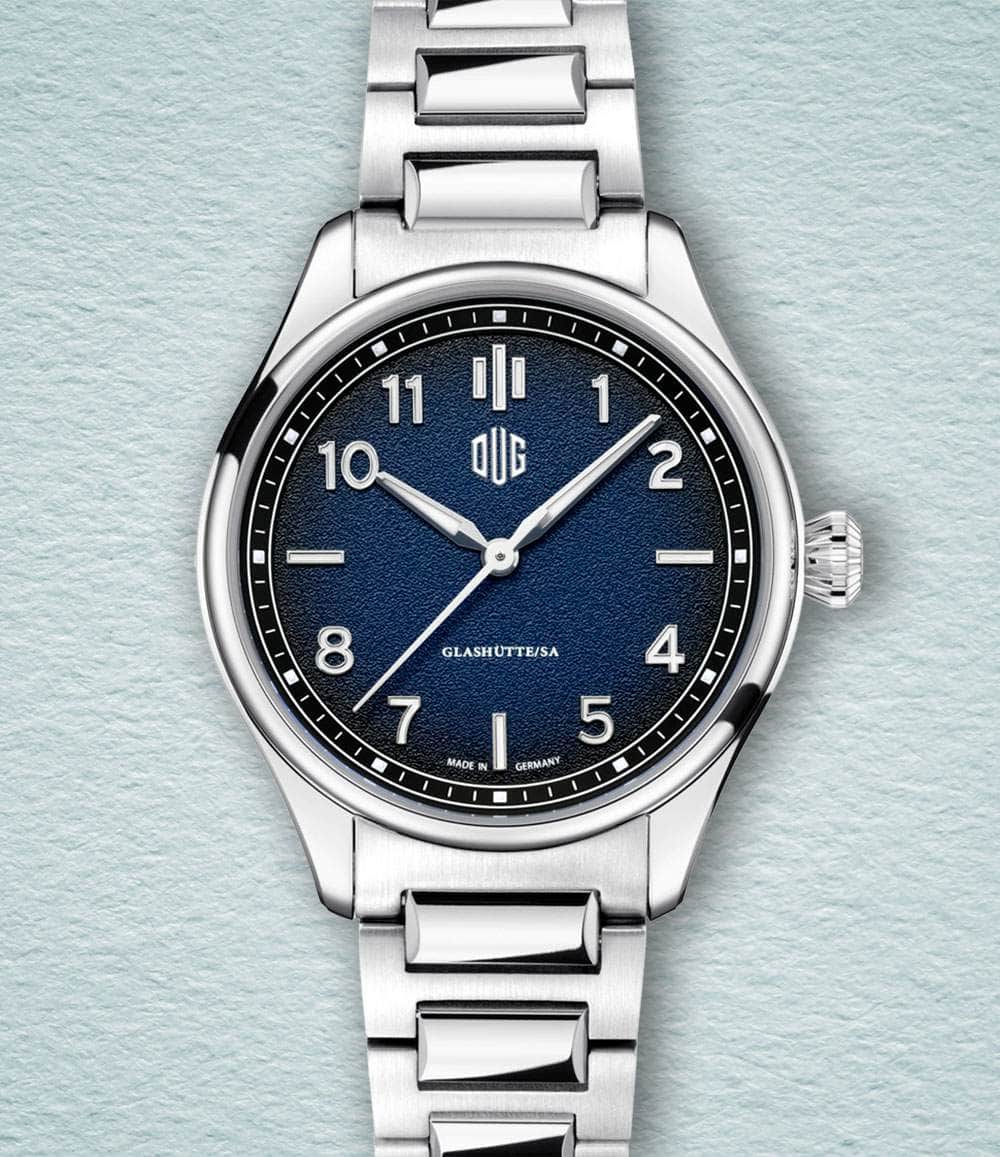 DUG Watch Blue / No-Date / Bracelet Purist Type 2 (37mm - Numerals)
