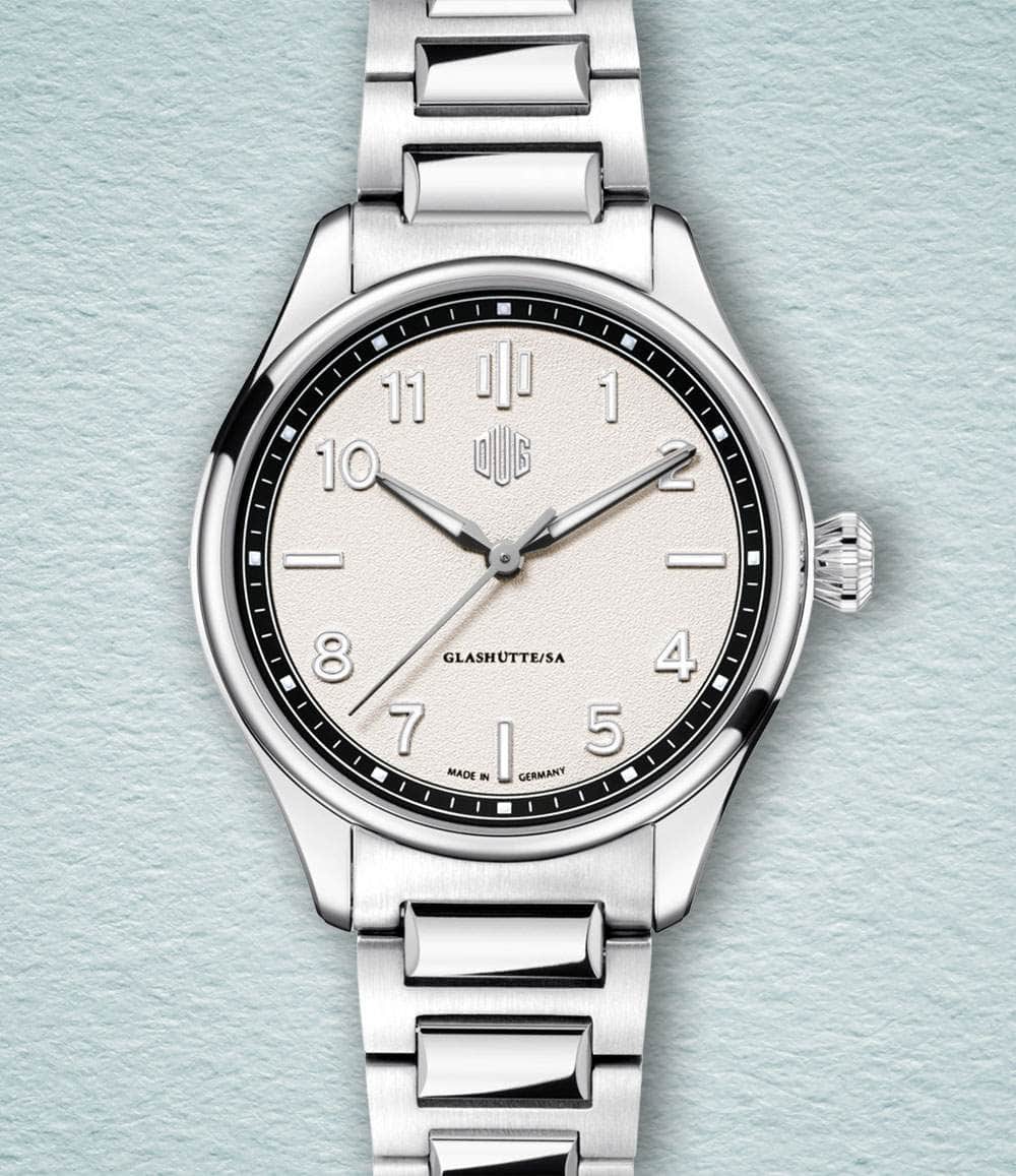 DUG Watch White / No-Date / Bracelet Purist Type 2 (37mm - Numerals)