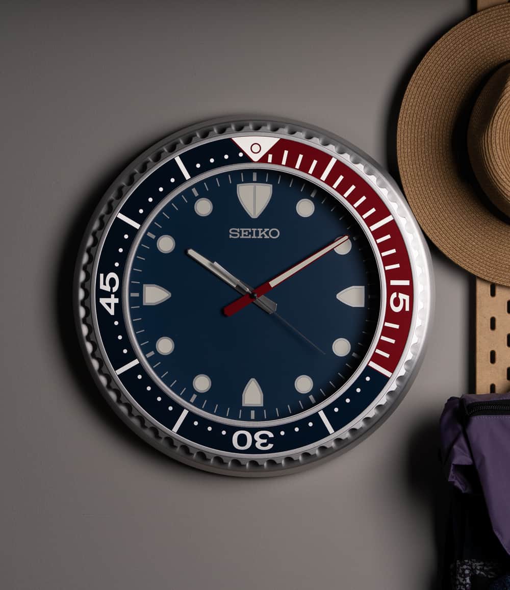 Seiko Clocks Clock Blue Seiko QXA849 Heritage Design Wall Clock