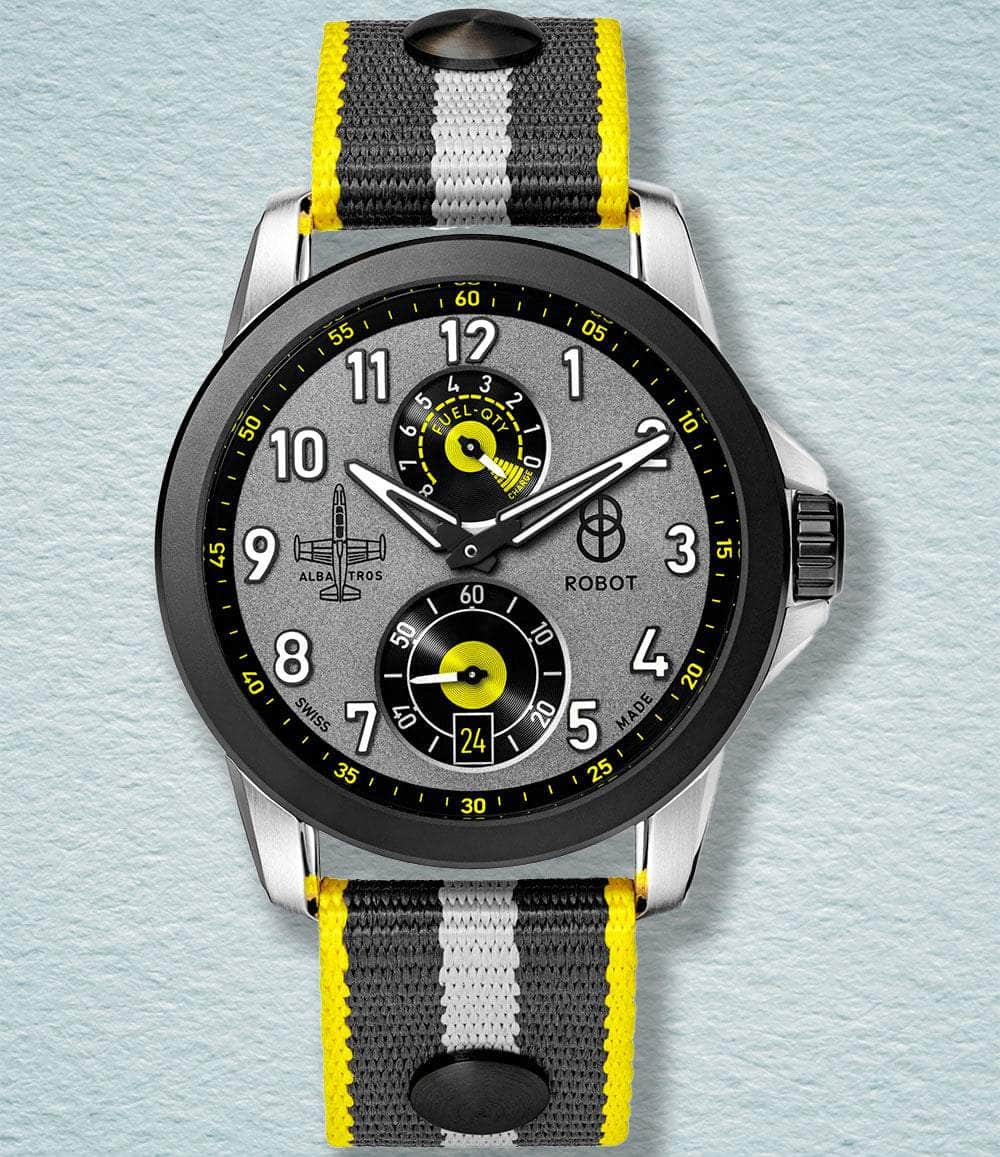 ROBOT Watch Grey Albatros Manual Wind 8-Day Power Reserve
