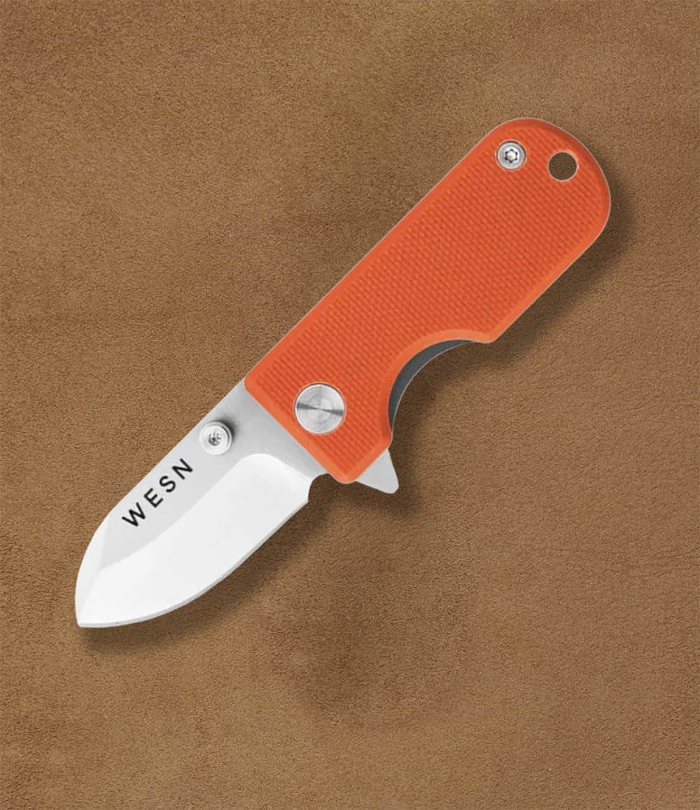 WESN Knife Salmon G10 x Titanium The WESN Microblade