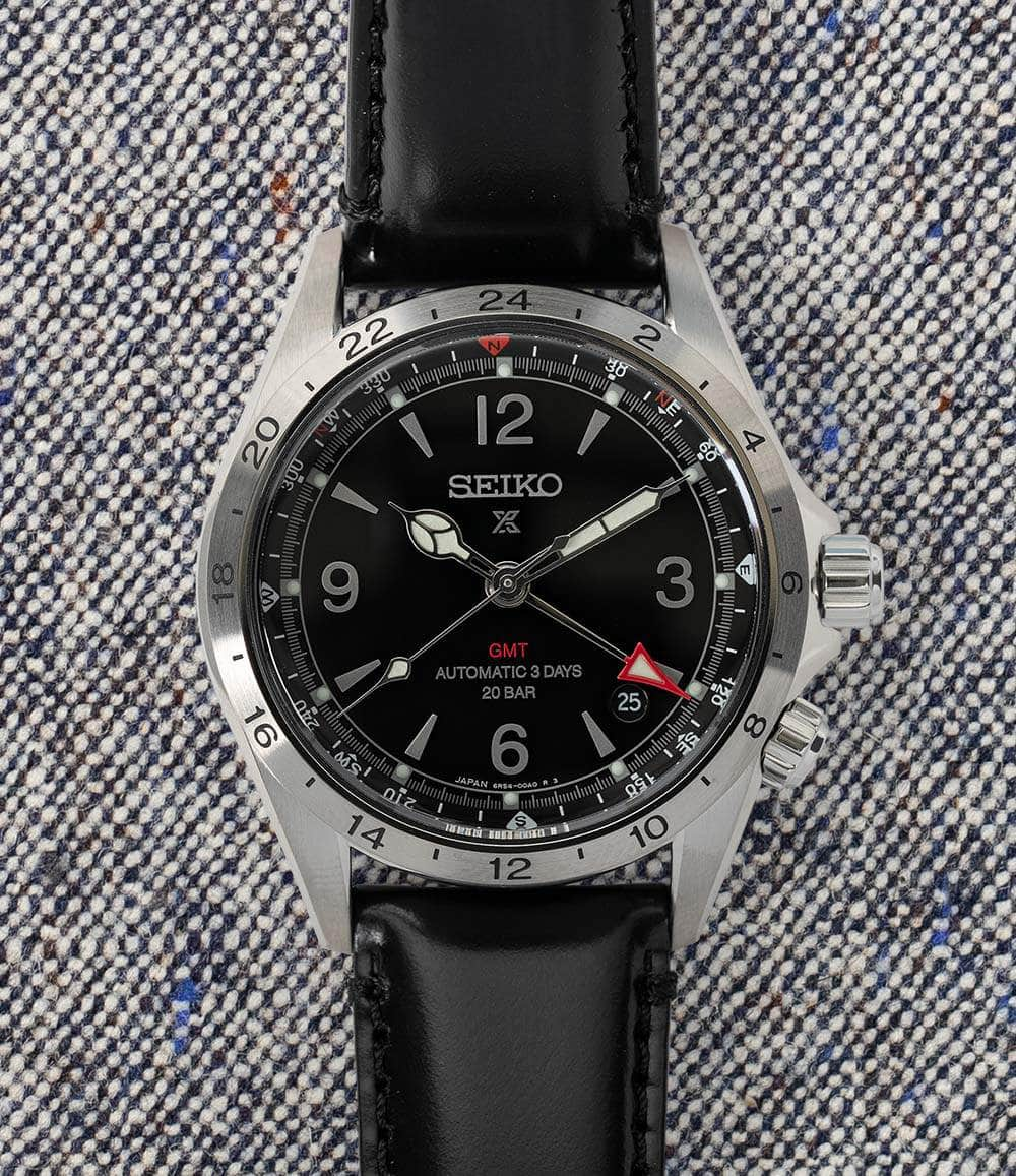 Seiko Watch Black Prospex Alpinist GMT