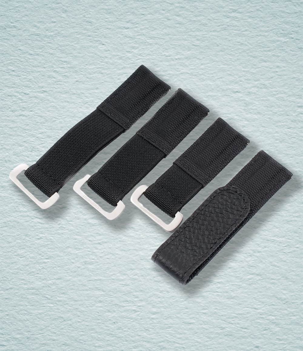 StrapHabit Strap 18mm / Black Hook and Loop Elastic Quick Release Watch Straps