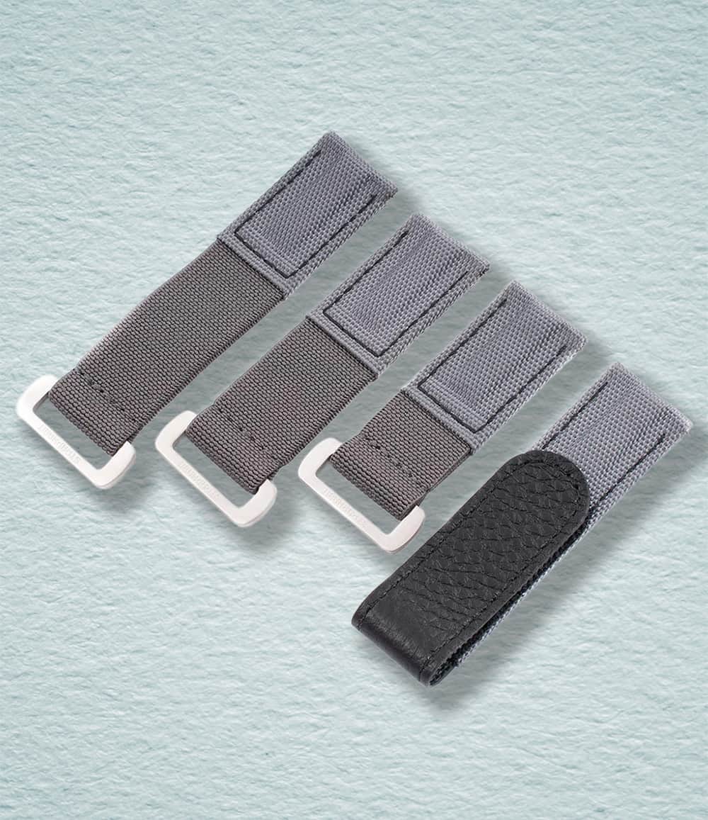 StrapHabit Strap 18mm / Gray Hook and Loop Elastic Quick Release Watch Straps
