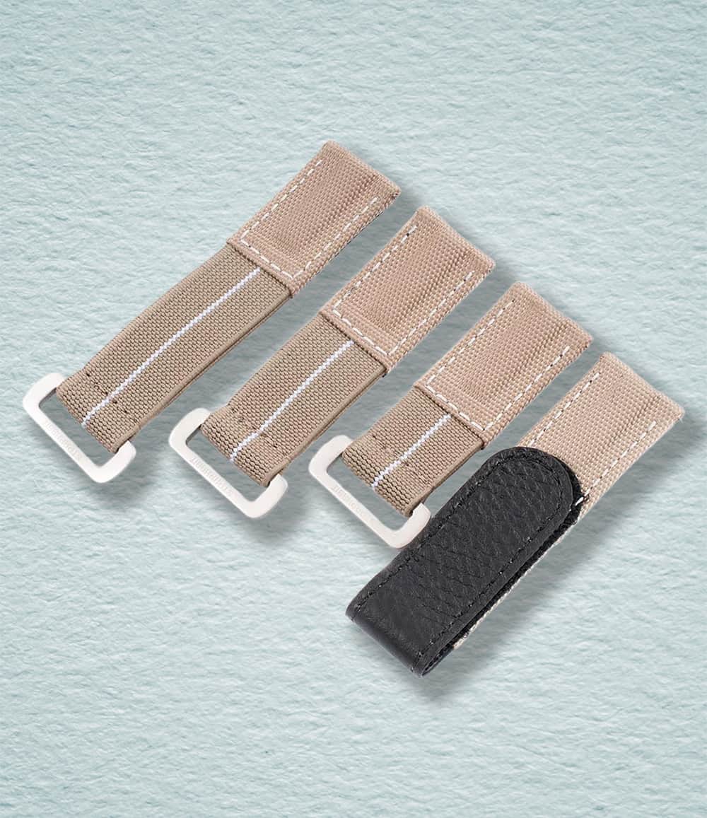 StrapHabit Strap 18mm / Khaki Hook and Loop Elastic Quick Release Watch Straps