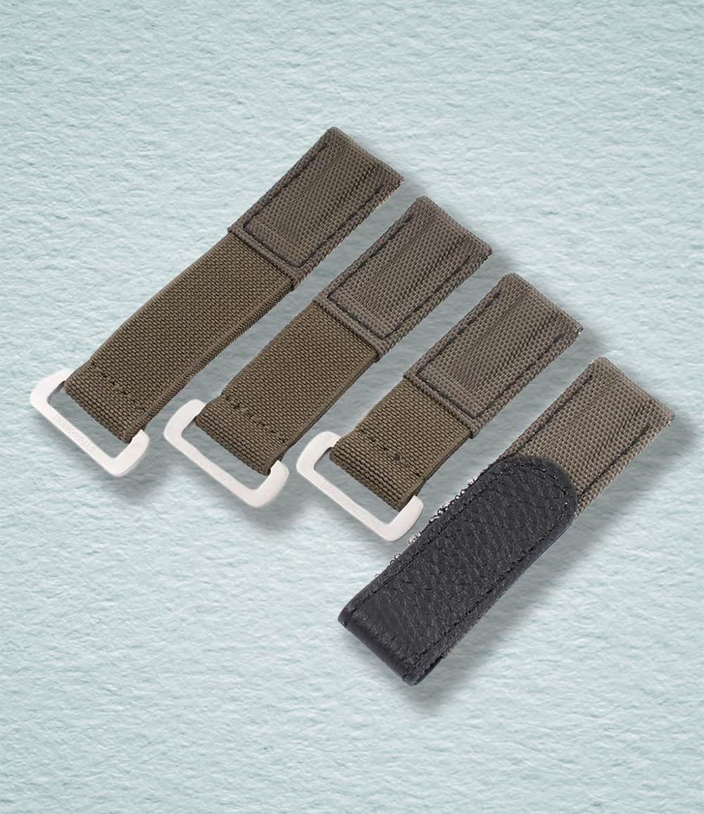 StrapHabit Strap 18mm / Green Hook and Loop Elastic Quick Release Watch Straps