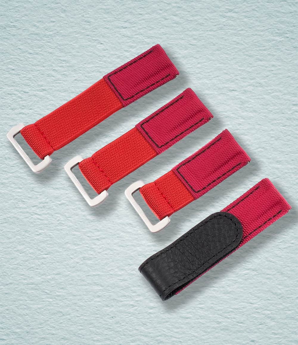 StrapHabit Strap 18mm / Red Hook and Loop Elastic Quick Release Watch Straps
