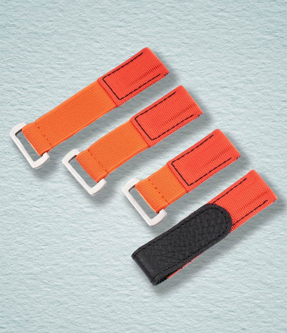 StrapHabit Strap 18mm / Orange Hook and Loop Elastic Quick Release Watch Straps
