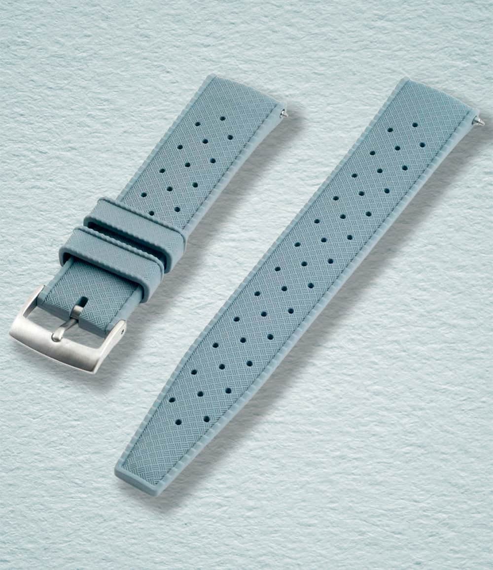 StrapHabit Strap 18mm / Gray Tropical Retro Style FKM Rubber Quick Release Watch Straps