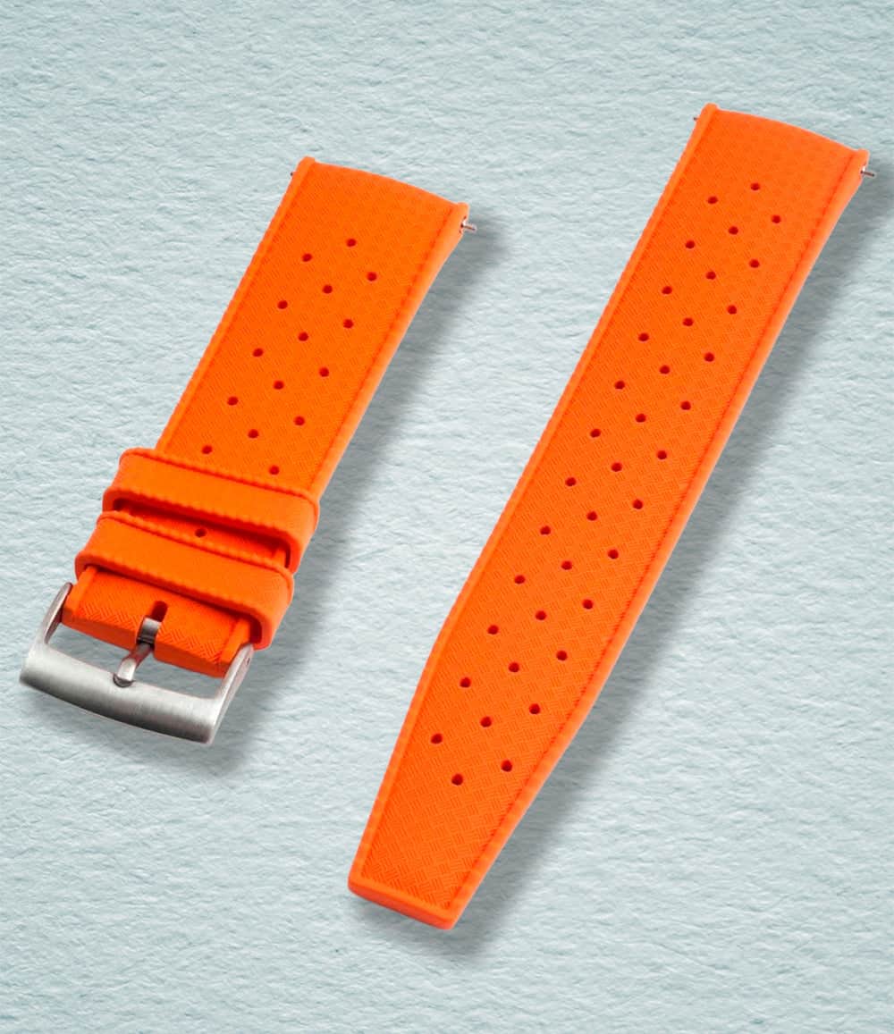 StrapHabit Strap 18mm / Orange Tropical Retro Style FKM Rubber Quick Release Watch Straps