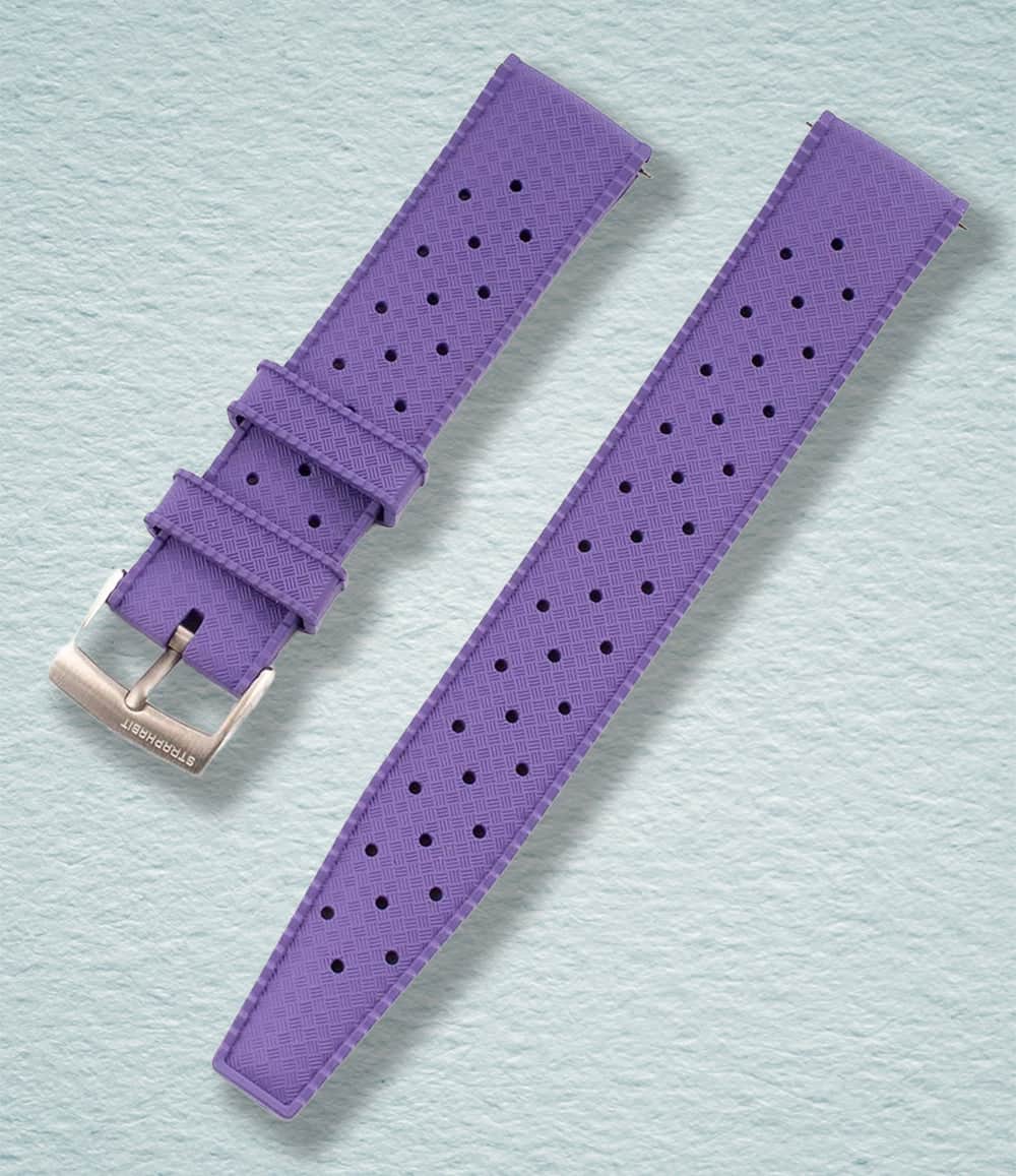 StrapHabit Strap 18mm / Purple Tropical Retro Style FKM Rubber Quick Release Watch Straps