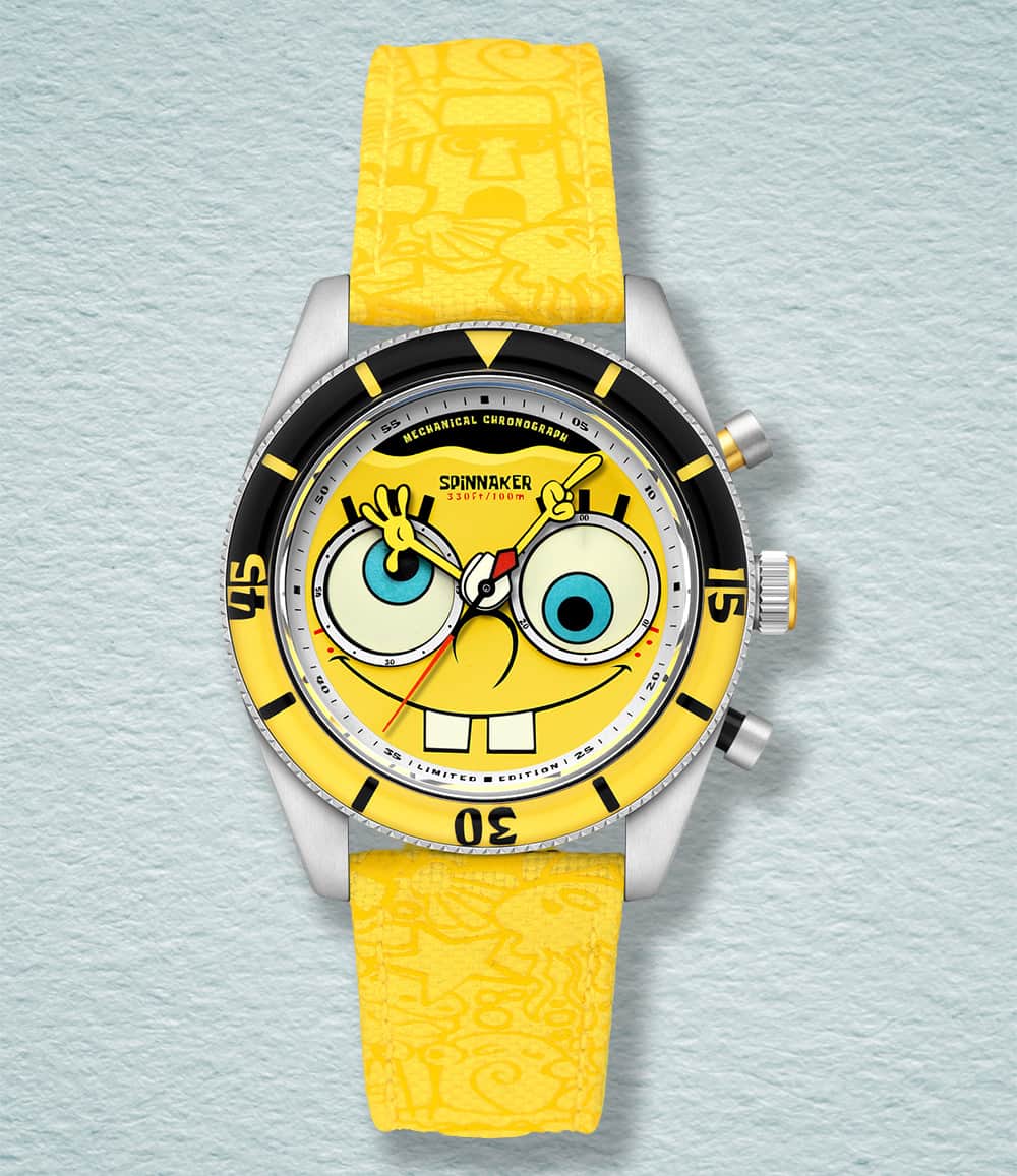 Spinnaker Watch Yellow Spinnaker Fleuss Mechanical Chronograph SpongeBob SquarePants 