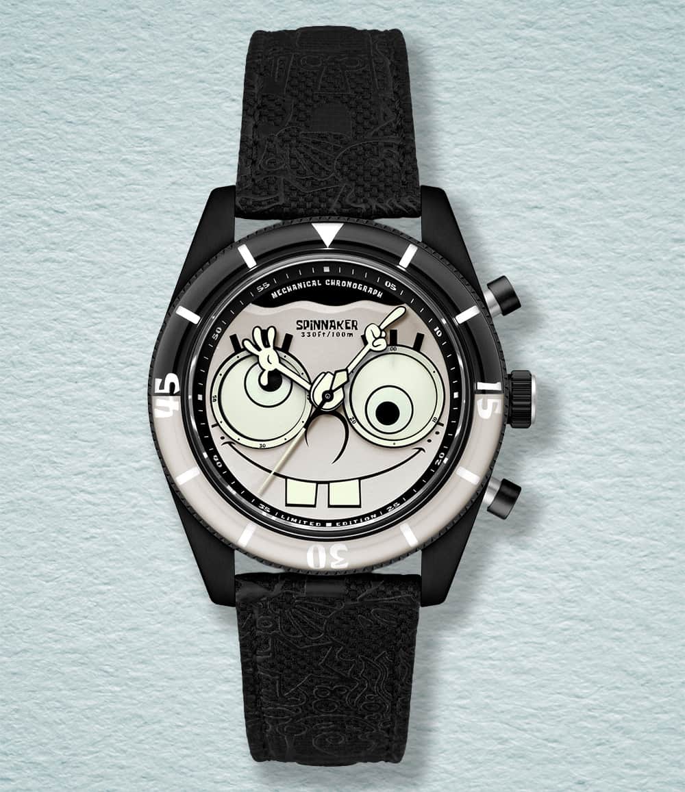 Spinnaker Watch Black Spinnaker Fleuss Mechanical Chronograph SpongeBob SquarePants 