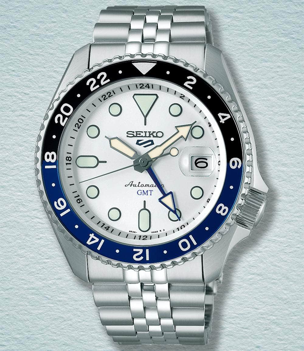 Seiko 5 Sports Watch Silver SKX Sports Style GMT