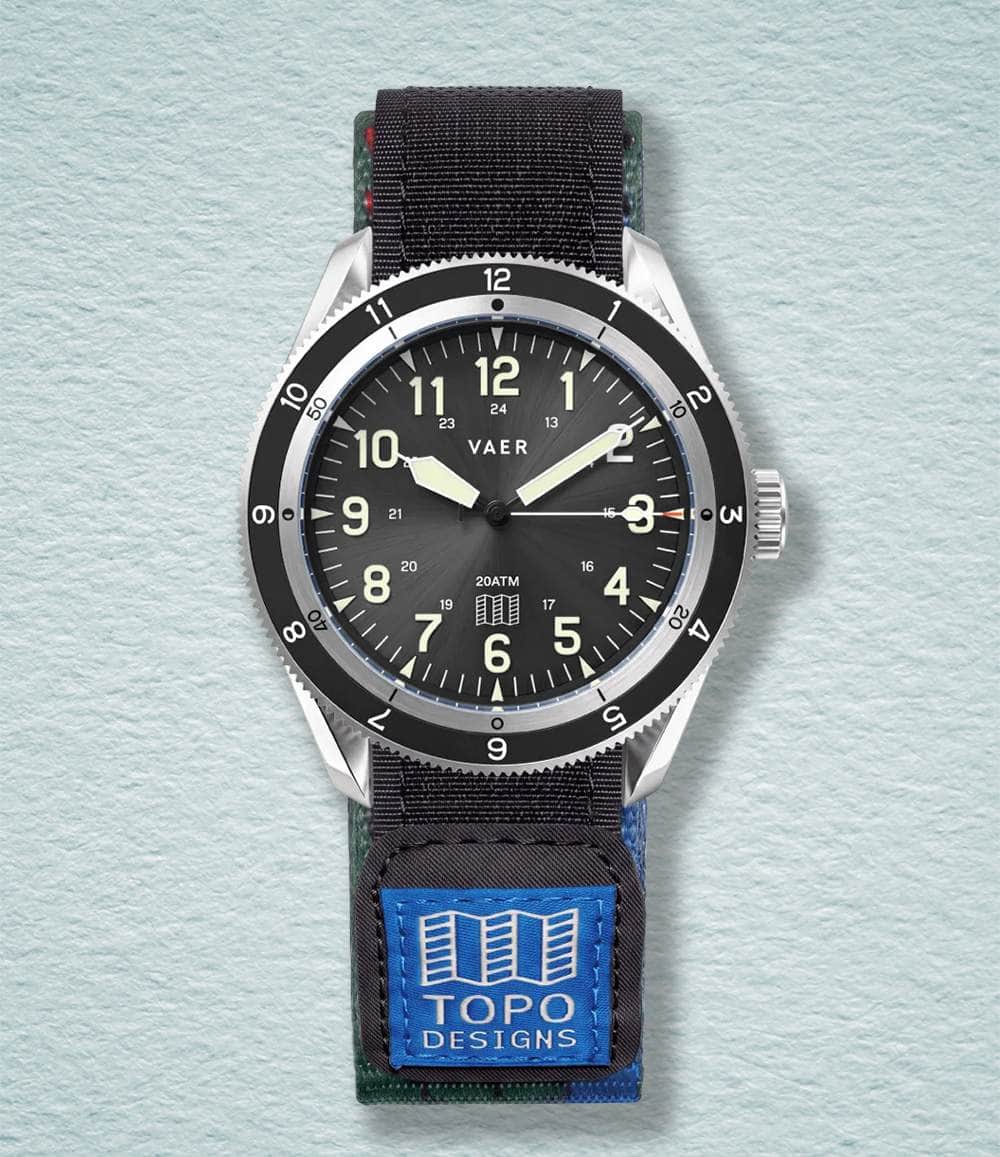 Vaer Watch Black Vaer x Topo Designs x Worn & Wound Solar Hiker V2