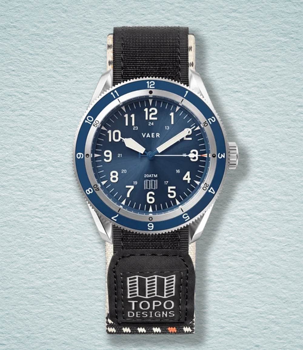 Vaer Watch Navy Vaer x Topo Designs x Worn & Wound Solar Hiker V2