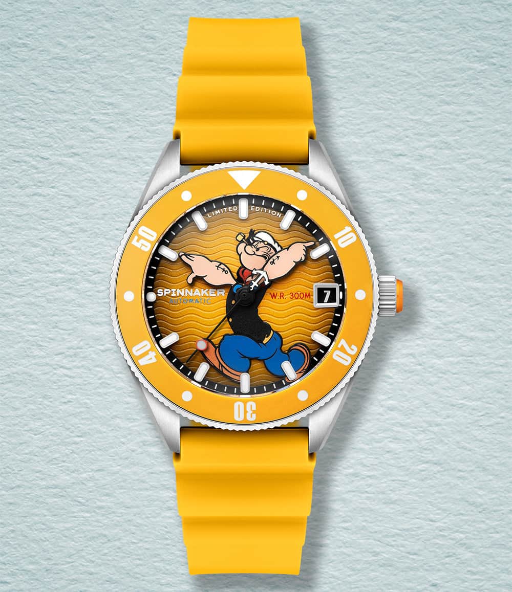 Spinnaker Watch Corncob Yellow Spinnaker Challenger Automatic – Popeye “Anchor Arms” Limited Edition