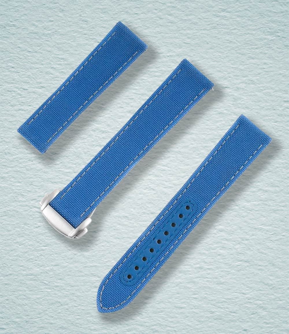 StrapHabit Strap 18mm / Blue/Gray Deployant Sailcloth Quick Release Watch Straps