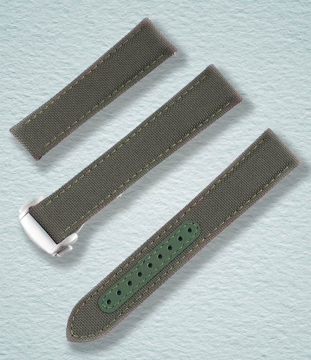 StrapHabit Strap 18mm / Green/Khaki Deployant Sailcloth Quick Release Watch Straps
