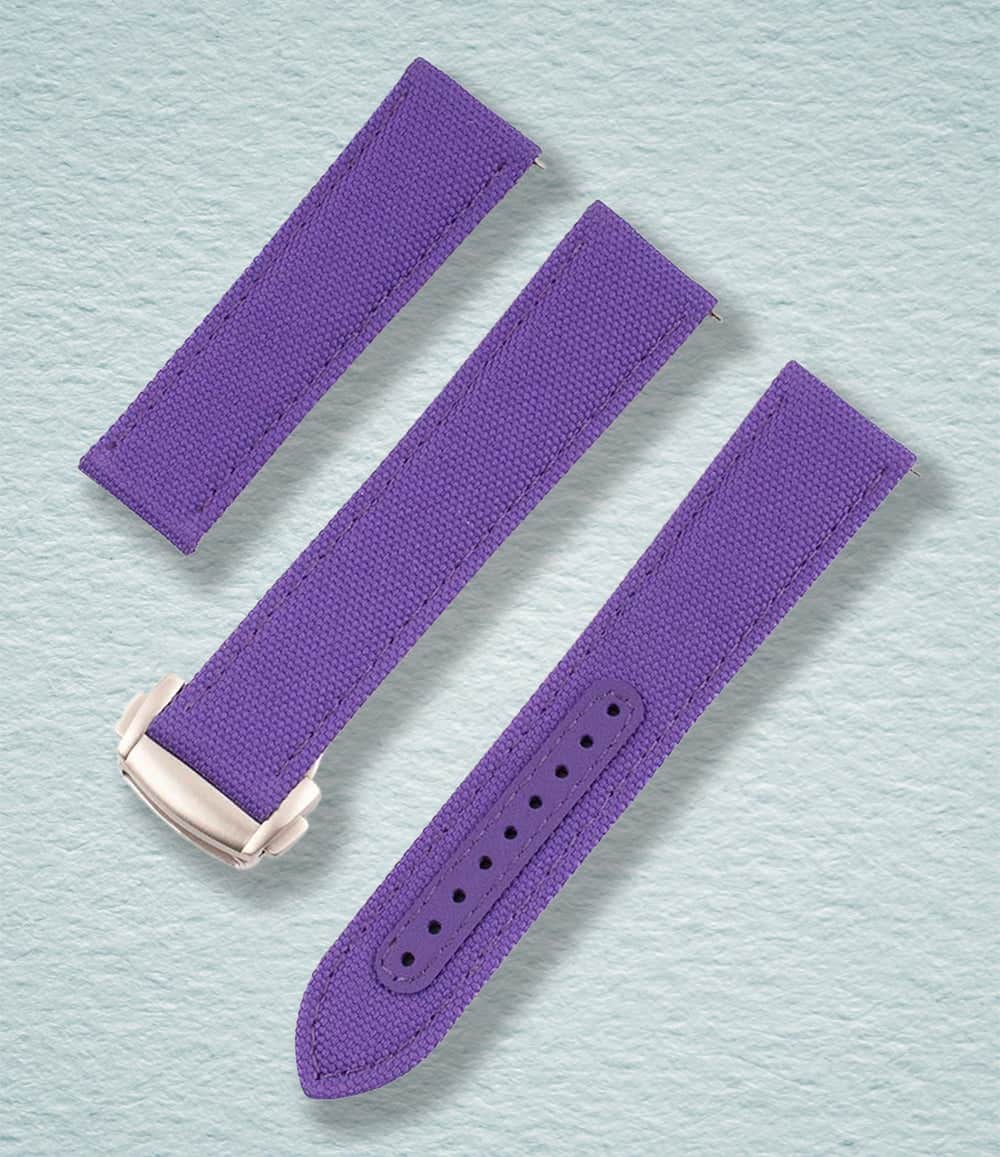 StrapHabit Strap 18mm / Purple Deployant Sailcloth Quick Release Watch Straps