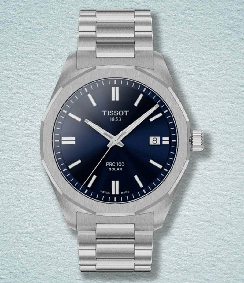 Tissot Watch Blue / Bracelet PRC 100 Solar Quartz