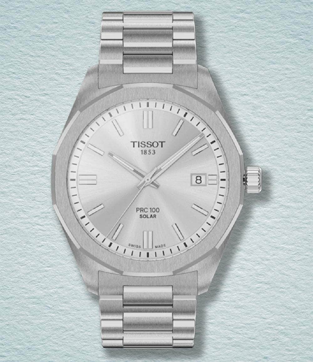 Tissot Watch Silver / Bracelet PRC 100 Solar Quartz
