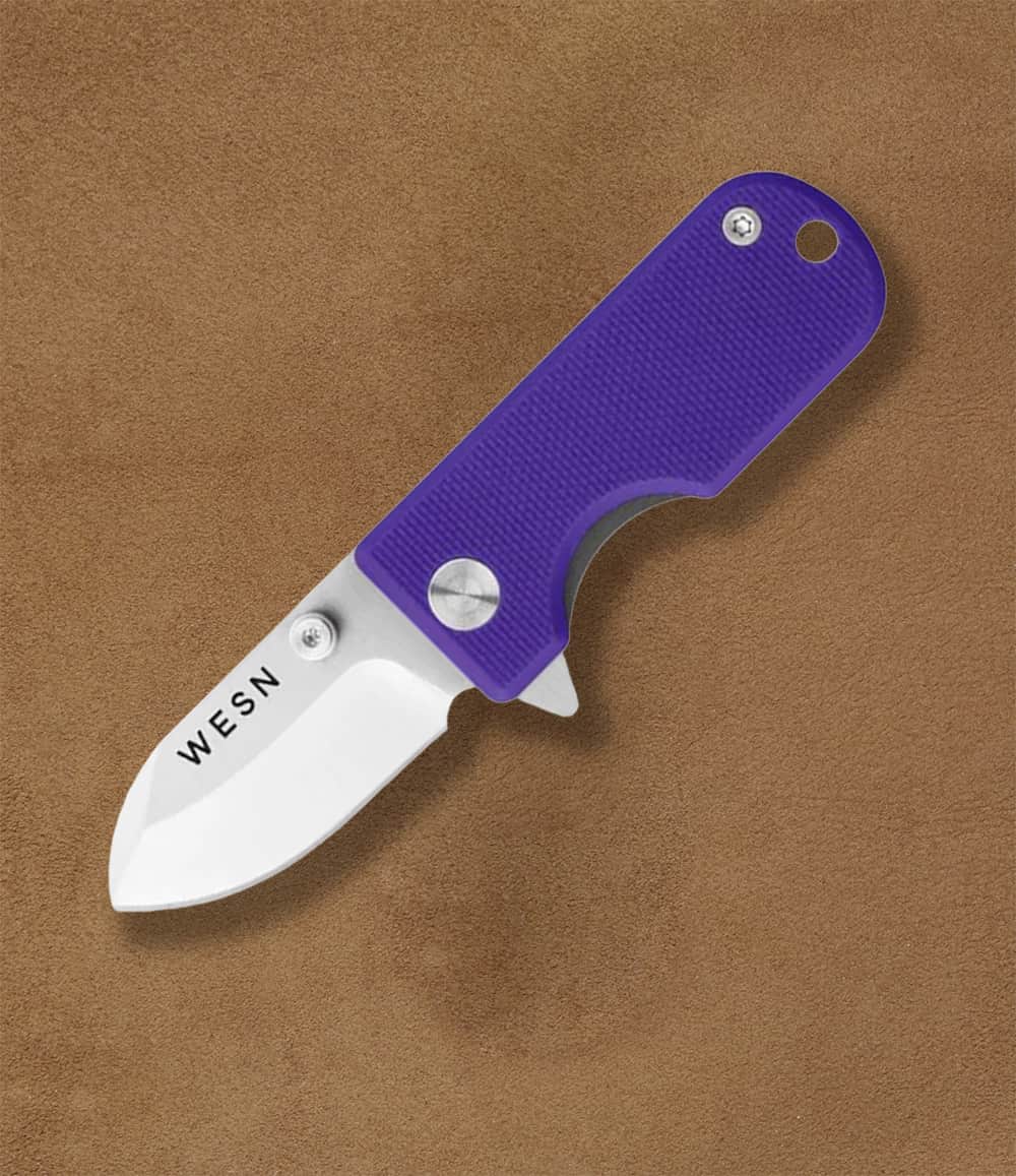 WESN Knife Violet G10 x Titanium The WESN Microblade
