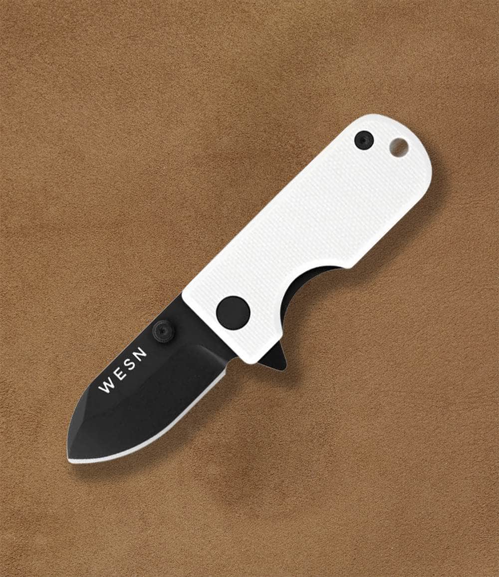 WESN EDC Blacked Out White G10 X Titanium The WESN Microblade