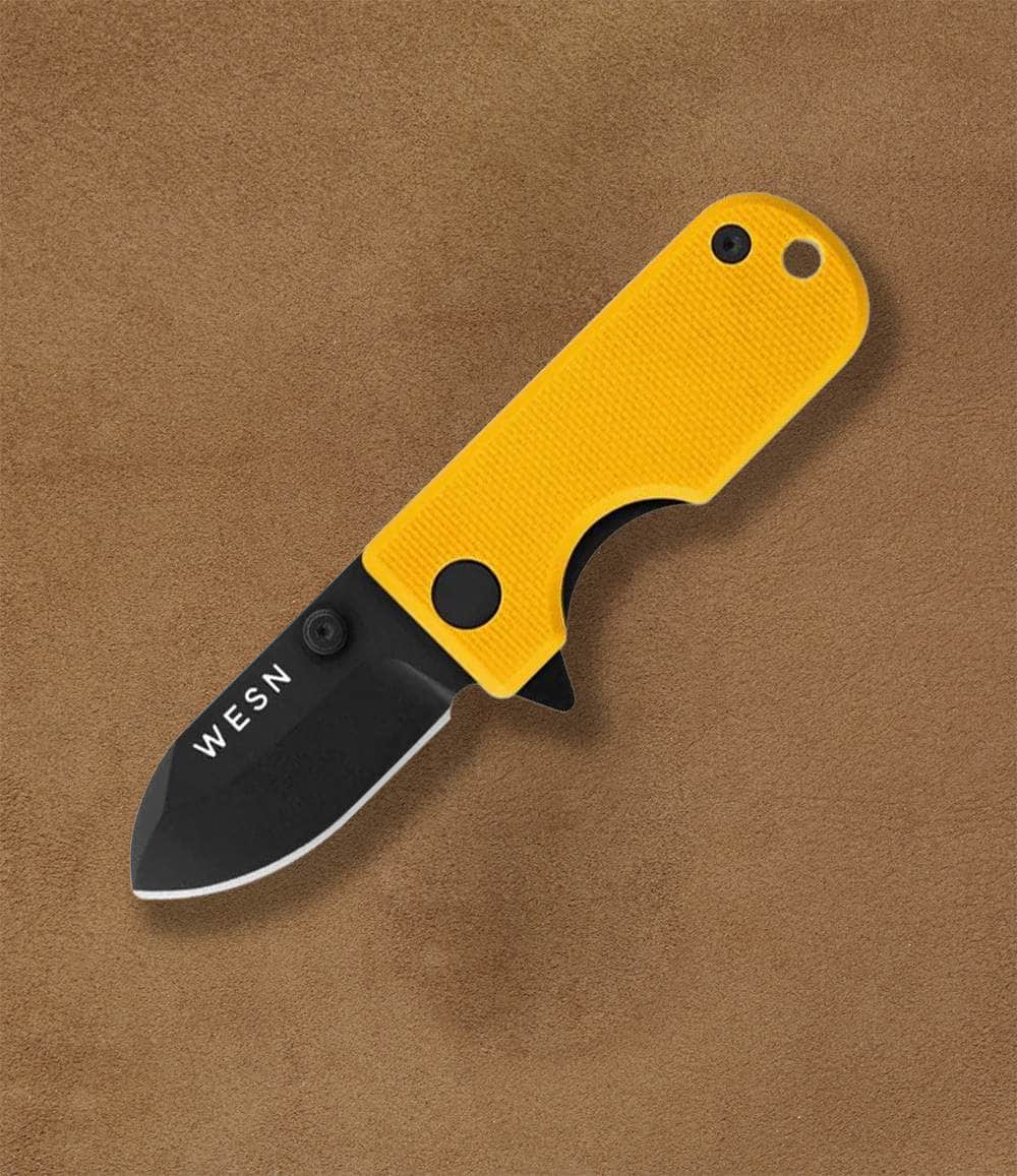 WESN EDC Blacked Out Mustard G10 X Titanium The WESN Microblade